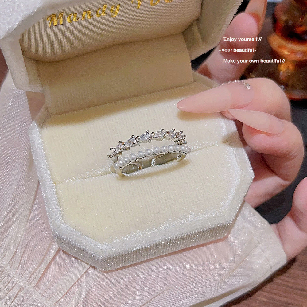 Dainty Zircon Open Ring, Niche High-Grade Design, Adjustable Daily Accessory