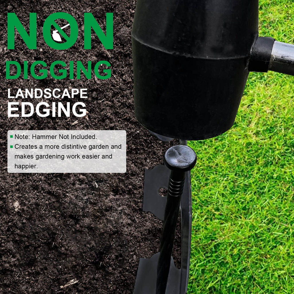 1Pc 32.8FT Non-Digging Plastic Garden Edging Kit Plastic Garden Border With 30 Spikes 2In Tall Border Edging For Garden Lawn Yard Flower Beds