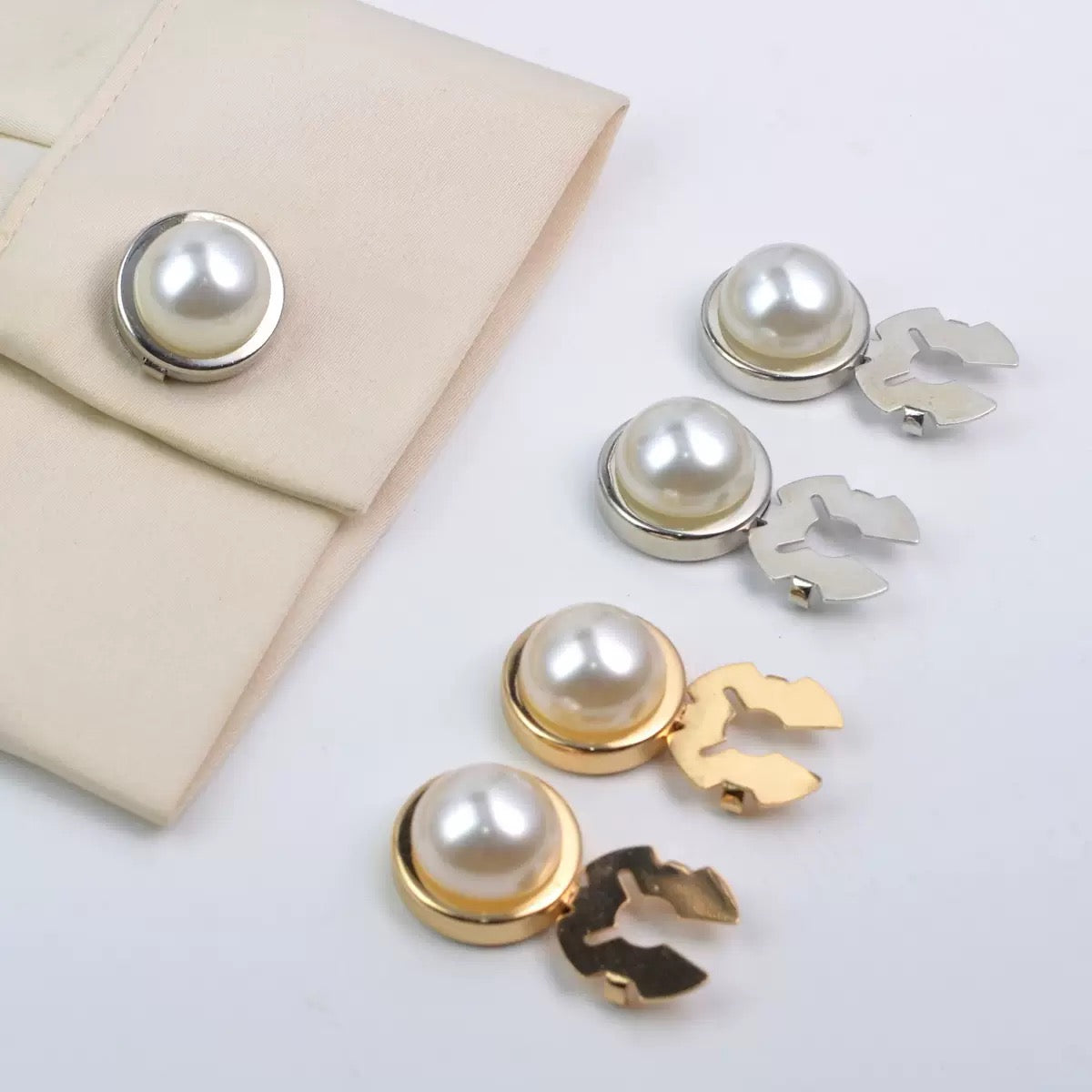 Luxury Rhinestone Button Covers Clip-On Shirt Cufflink Pin