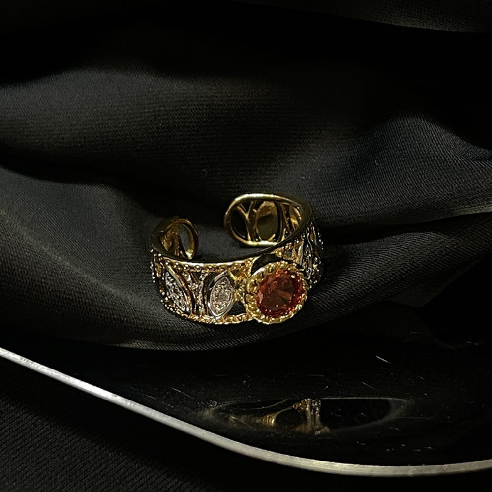 Versatile Daily Women Finger Ring Niche Designer Brushed Zircon Jewelry