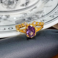 Luxury Designer Gold Series Ring Enamel Drip Oil Zircon Ladies Band