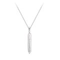 925 Sterling Silver Elegant Sterling  Baroque Pearl Cylindrical Pendant Necklace