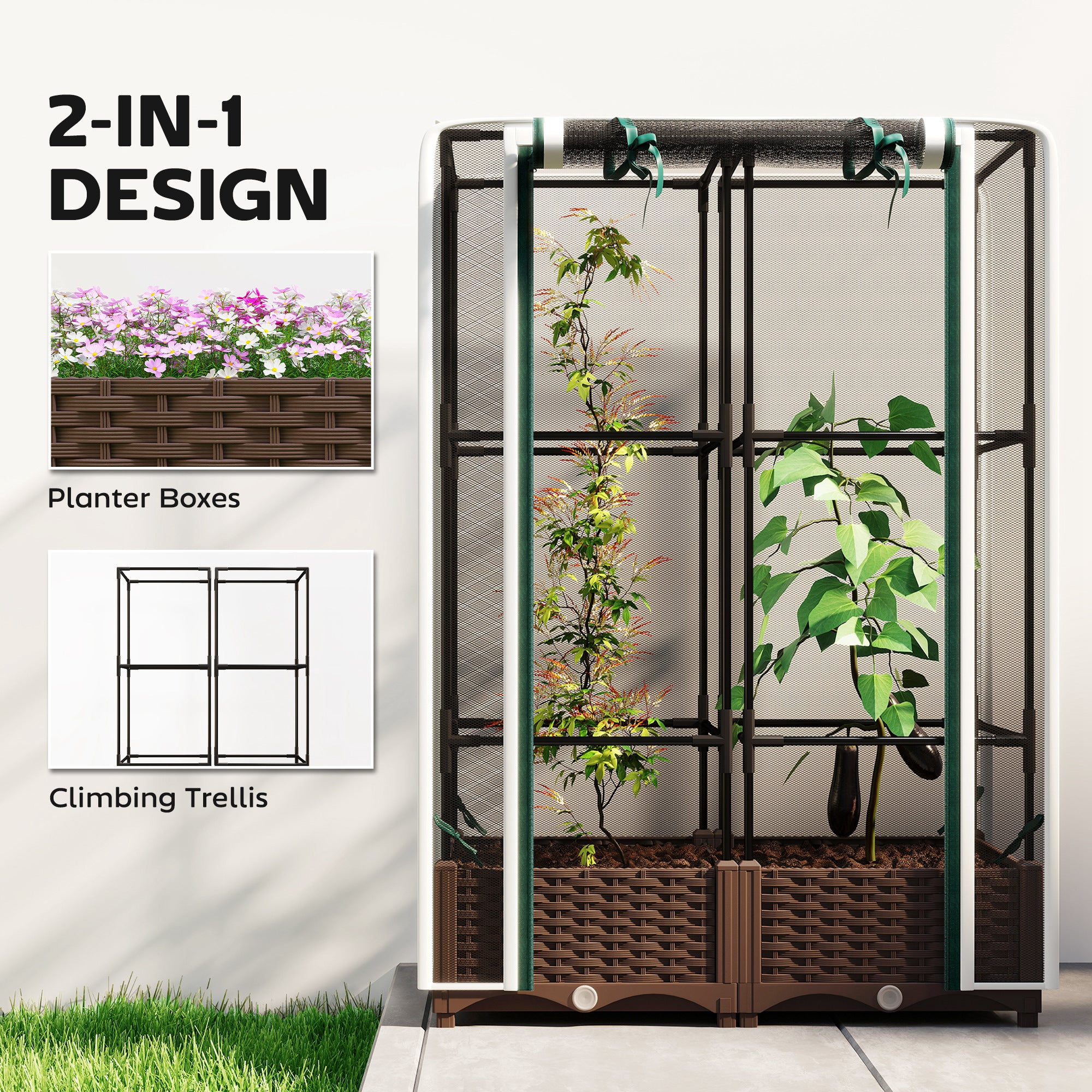 Raised Garden Bed With Trellis