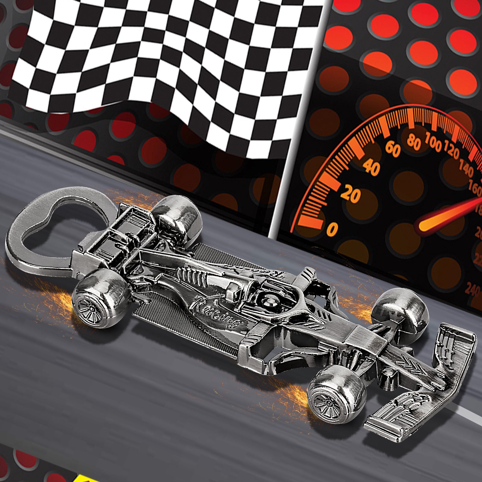 Exquisite Racing Bottle Opener,Meticulously Designed And Made Of Durable Materials, Perfect For Opening Bottles During Sports Events, Parties, Or At Home. Includes A Black Drawstring Bag.