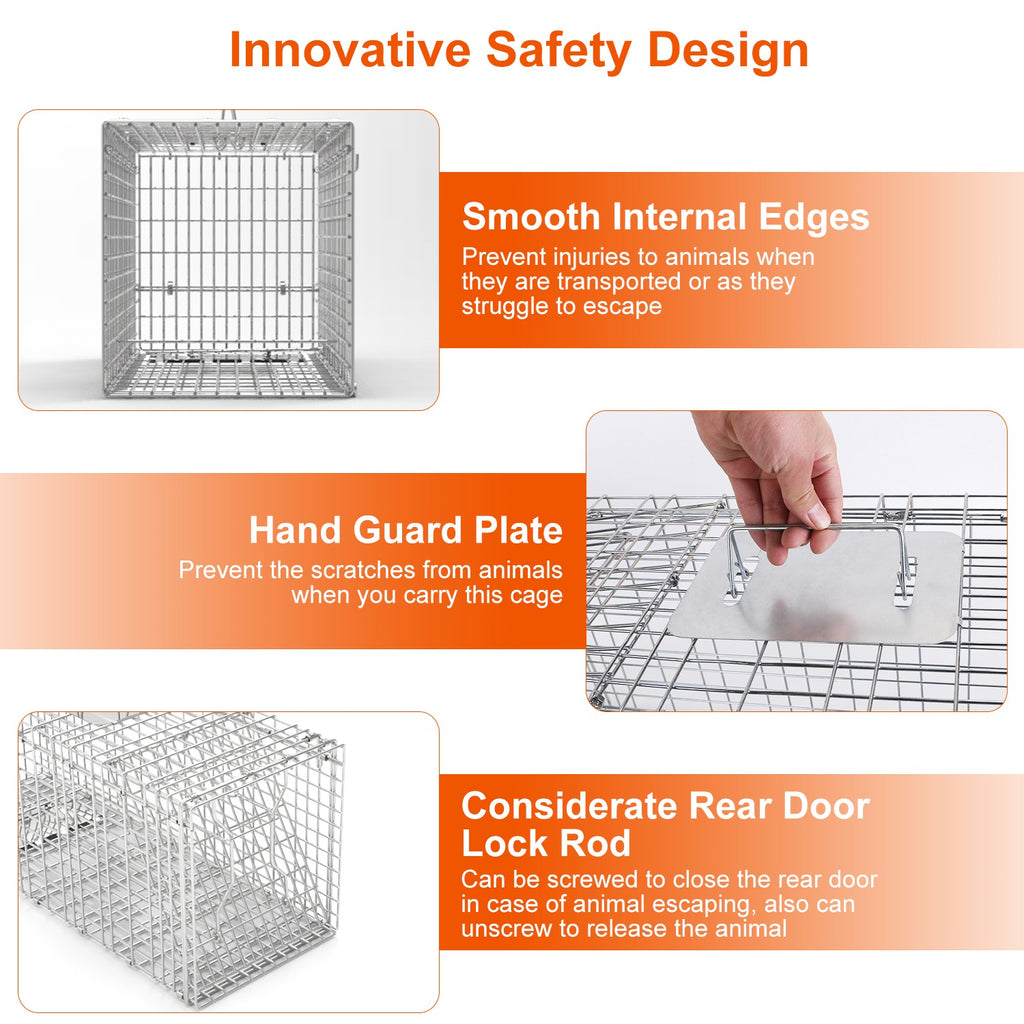 1Pc Humane Cat Trap Cage Catch Release Live Animal Rodent Cage Collapsible Galvanized Wire For Raccoons Beavers Groundhogs Foxes Armadillos Fedex Shipping