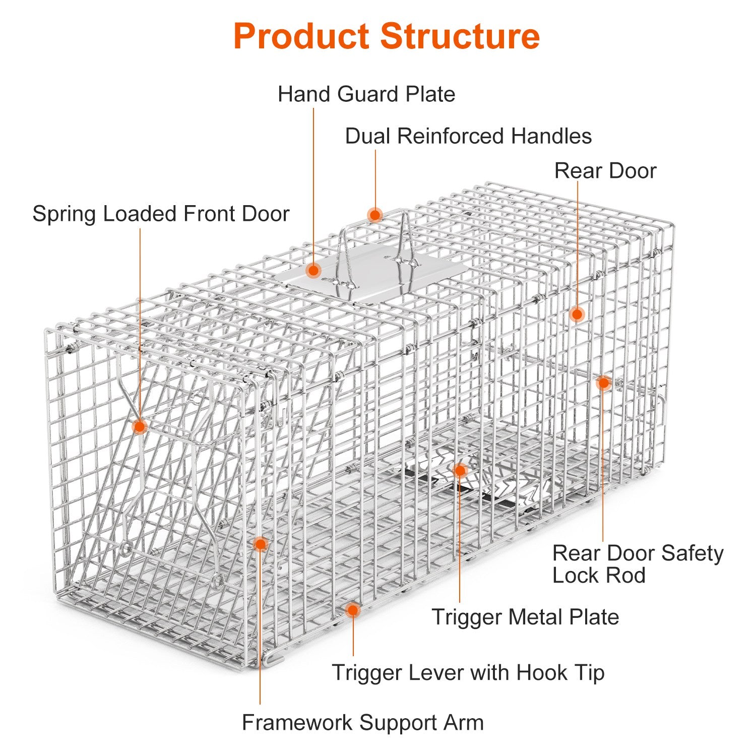 1Pc Humane Cat Trap Cage Catch Release Live Animal Rodent Cage Collapsible Galvanized Wire For Raccoons Beavers Groundhogs Foxes Armadillos Fedex Shipping