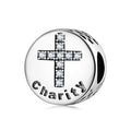 S925 Sterling Silver Beads Round Quality English Series Beaded Charm Handmade DIY Accessories Scattered Silver Jewelry