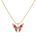 Clavicle Chain Instagram-style Iridescent Oil-drop Butterfly Necklace