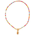 Colorful Rice Bead Shell Pendant Necklace For Women