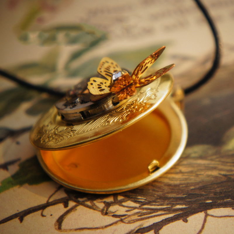 Handmade Mechanical Watch Necklace Retro Gift