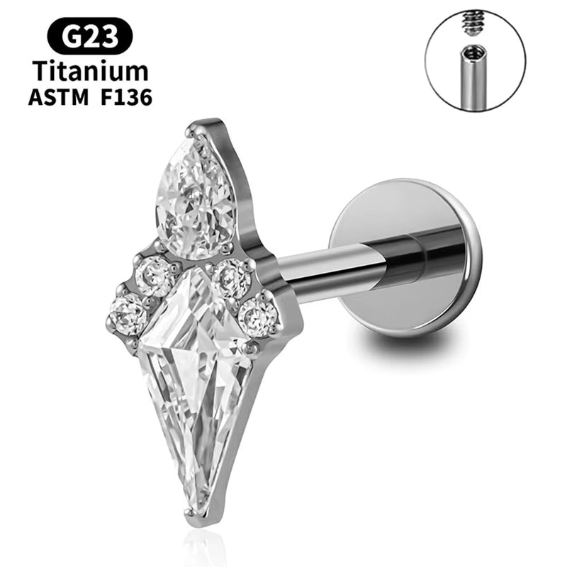 1 Pair Of Women's Earrings, Geometric Glow Earrings, Stainless Steel Zircon Earrings With Flowers, Crystal Clusters Blooming