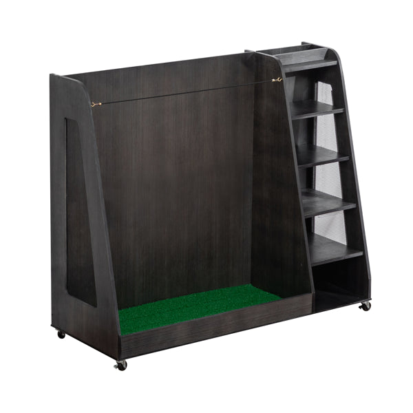 Gray Wooden Golf Bag Storage Rack