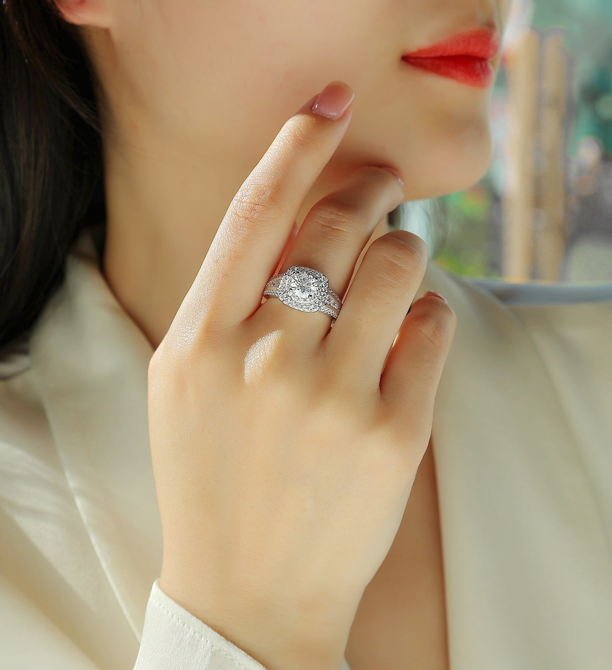 1Starry Sky Crown - A Fashionable Jewelry Ring Set With 1-carat Moissan Diamond S925 Sterling Silver And Platinum-plated Diamond Prohibit TikTok sales