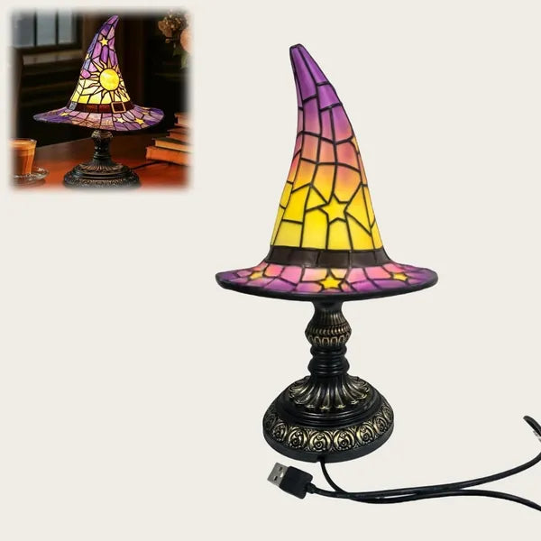 Witch Hat Lamp, Spooky Fun For Small Witches, Handmade Witch Hat Shaped Decoration For Bedroom Party Decorations(Purple)