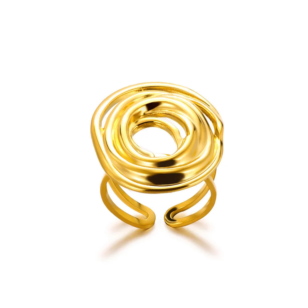Unique Irregular Band Ring, High-End Titanium Steel, Ladies Fashion Jewelry