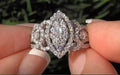 Super Sparkling Heavy Full Paved Zircon Ring European American Exaggerated Band