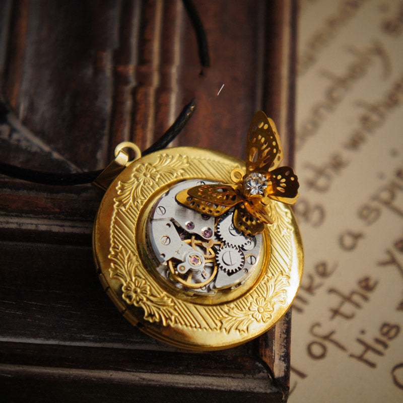 Handmade Mechanical Watch Necklace Retro Gift